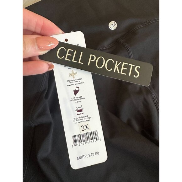 CATHERINE MALANDRINO Black Bike Workout Shorts Size 3X NEW with tags - Picture 6 of 6